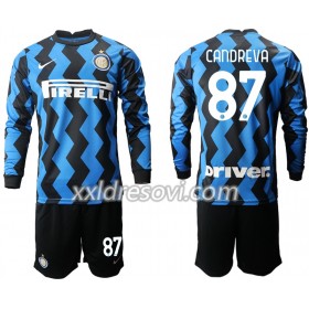 Inter Milan Antonio Candreva 87 Domaći Dječji Komplet Dresovi za Nogomet 2020-2021 Dugim Rukavima (+ kratke hlače)